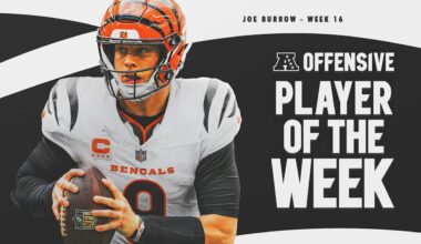 Joe Burrow Named AFC Offensive Player of Week 16