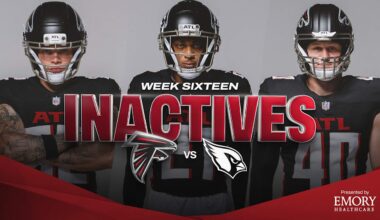 Atlanta Falcons inactives for Week 16 vs. Arizona Cardinals