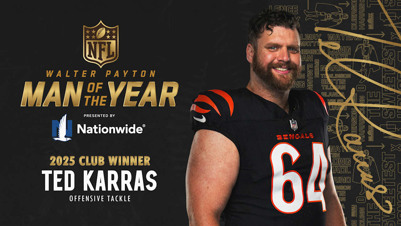 Ted Karras Named Club Winner for 2025 Walton Payton Man of the Year Award