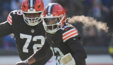 Browns QB Shedeur Sanders leaves field with injury in game against Bills