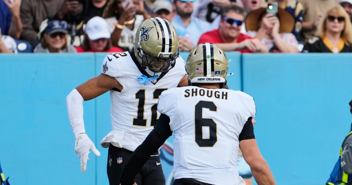 Tyler Shough rallies the Saints with a big second half to beat the Titans 34-26