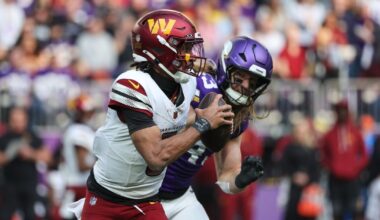 Vikings rebound with 31-0 win over reeling Commanders