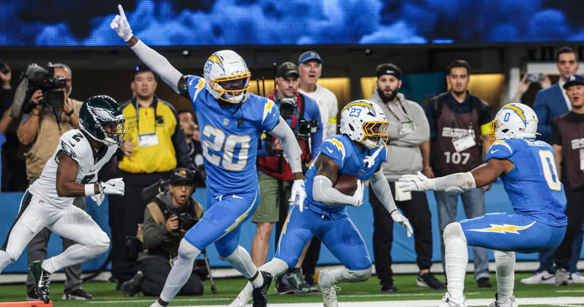 Justin Herbert and Chargers show grit in overtime win over Eagles