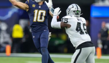 Rams upset by Panthers; Chargers win, but Justin Herbert is injured
