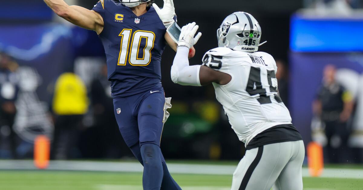 Rams upset by Panthers; Chargers win, but Justin Herbert is injured