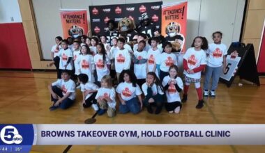 Cleveland Browns teach importance of attendance through football clinic