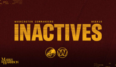 Commanders vs. Eagles Week 16 inactives - Washington Commanders
