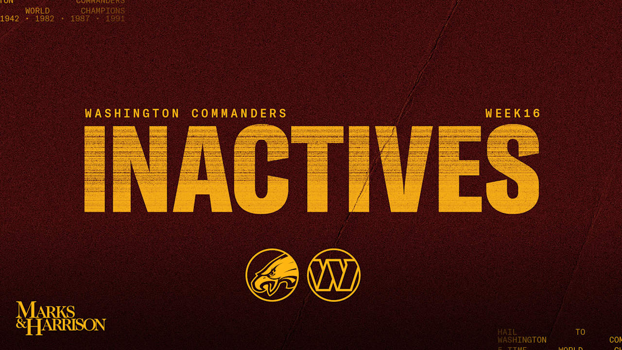 Commanders vs. Eagles Week 16 inactives - Washington Commanders
