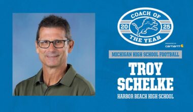 Troy Schelke of Harbor Beach High School named the 2025 Detroit Lions High School Football Coach of the Year, presented by Carhartt