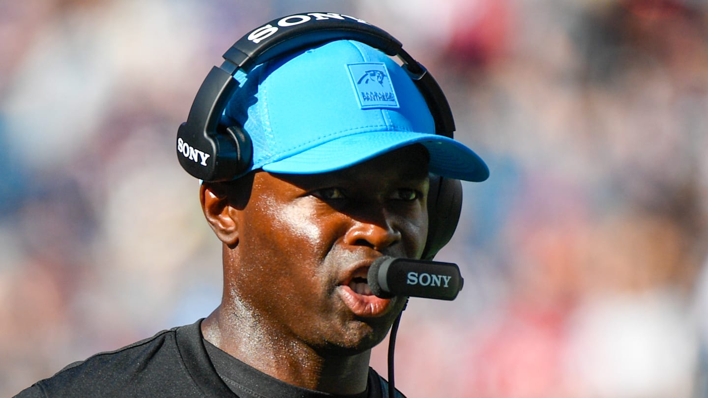 Carolina Panthers defensive coordinator Ejiro Evero