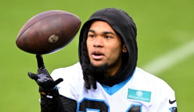 Carolina Panthers running back Jonathon Brooks