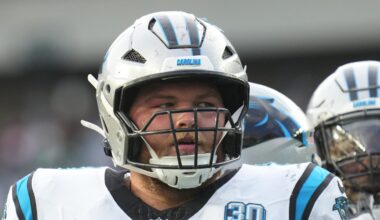 Carolina Panthers offensive lineman Cade Mays