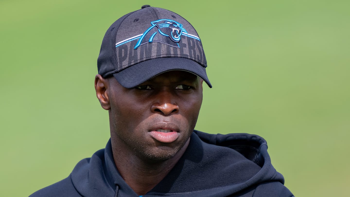 Carolina Panthers defensive coordinator Ejiro Evero