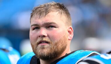 Carolina Panthers offensive lineman Cade Mays