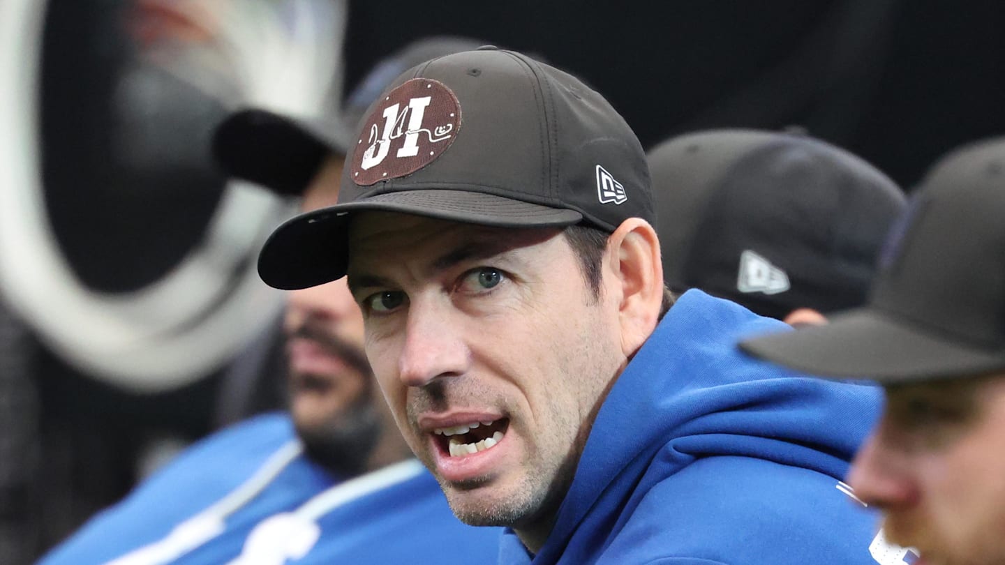 Indianapolis Colts head coach Shane Steichen sits on the sidelines