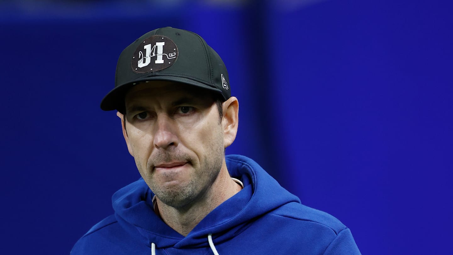 Shane Steichen of the Indianapolis Colts walks onto the field