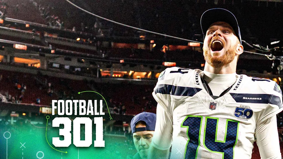 SANTA CLARA, CALIFORNIA - JANUARY 3: Sam Darnold #14 of the Seattle Seahawks celebrates after winning an NFL football game against the San Francisco 49ers at Levi's Stadium on January 03, 2026 in Santa Clara, California. (Photo by Brooke Sutton/Getty Images)