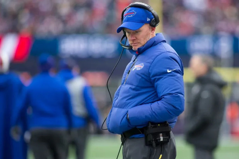 Former Buffalo Bills head coach Sean McDermott led the team to a 12-5 record in 2025-26. File Photo by Matthew Healey/UPI