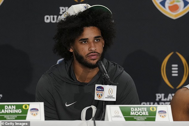 Oregon quarterback Dante Moore is projected to be a top-2 quarterback in three months time