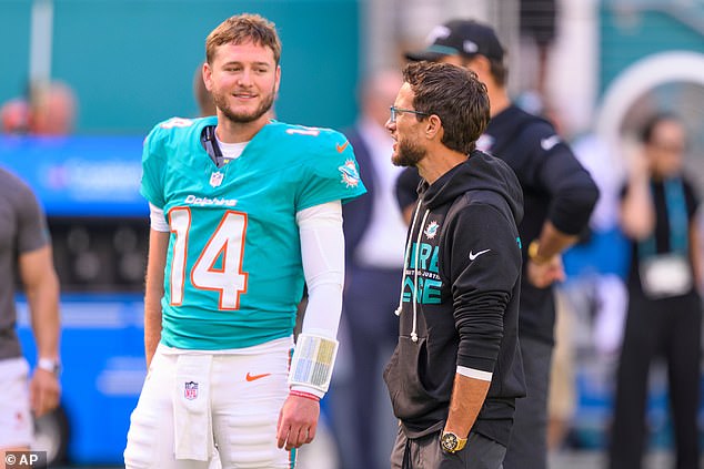 Quinn Ewers could battle with Tagovailoa for the QB1 spot in Miami under Mike McDaniel (R)
