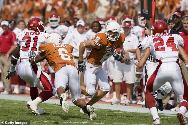 During his time with the Texas Longhorns, Shipley (No. 8) set multiple school records