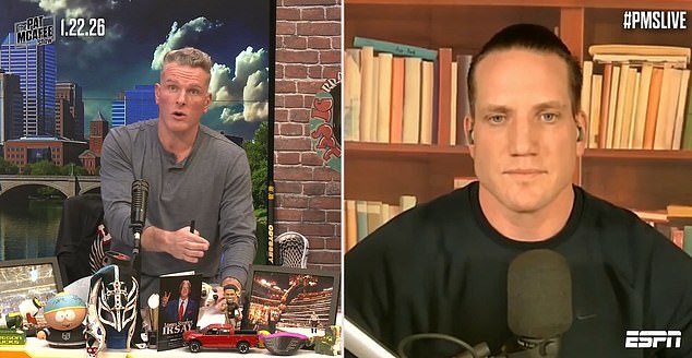 Pat McAfee revealed last year Kelce was playing on and seemingly did so again on Thursday