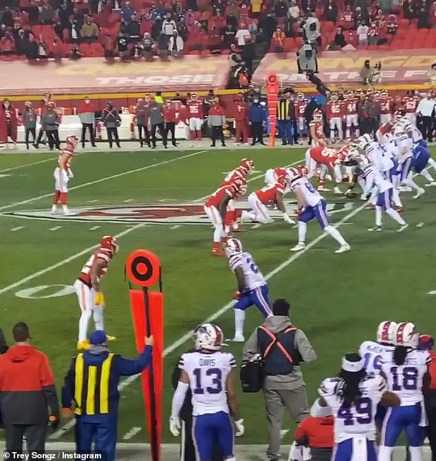 The singer took these pictures at Arrowhead Stadium - where he claims he was harassed by other fans before police detained him and used 'excessive force' to throw him in jail