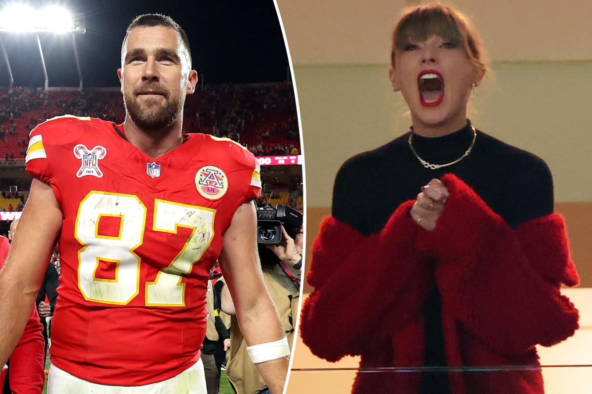 Taylor Swift skips Travis Kelce’s last Chiefs game of the season as retirement buzz ramps up