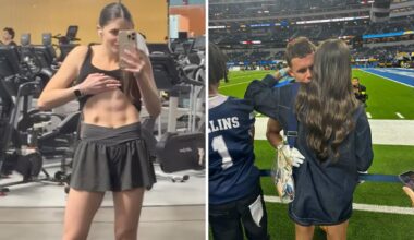 Chargers star Ladd McConkey's wife shows off abs in workout video