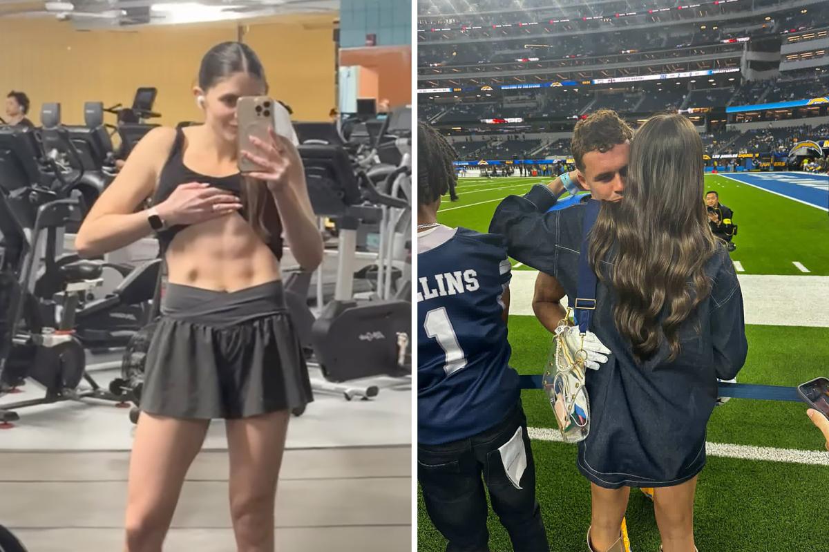 Chargers star Ladd McConkey's wife shows off abs in workout video