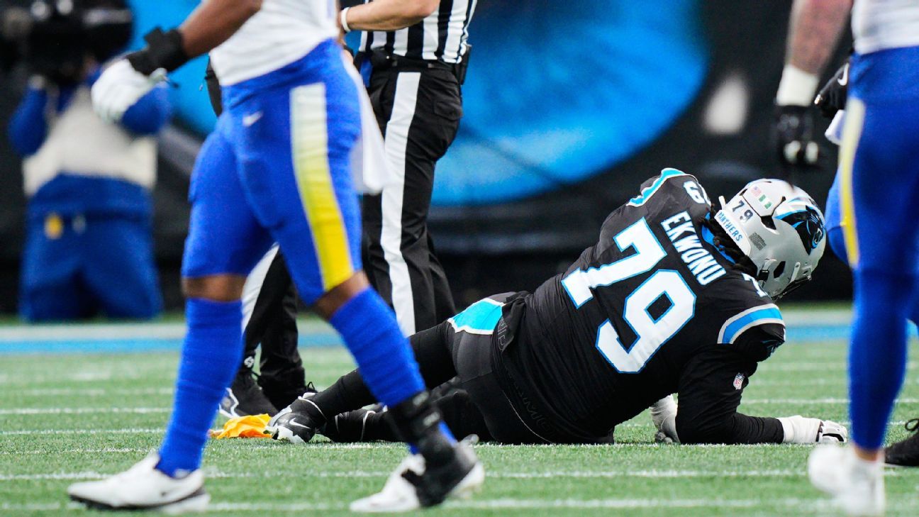 Panthers LT Ickey Ekwonu suffered patellar tendon rupture