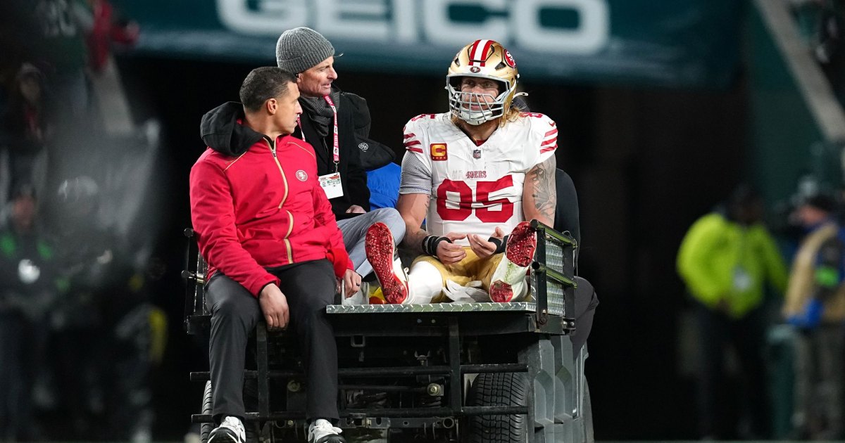 San Francisco 49ers Tight End George Kittle Carted Off After Achilles injury