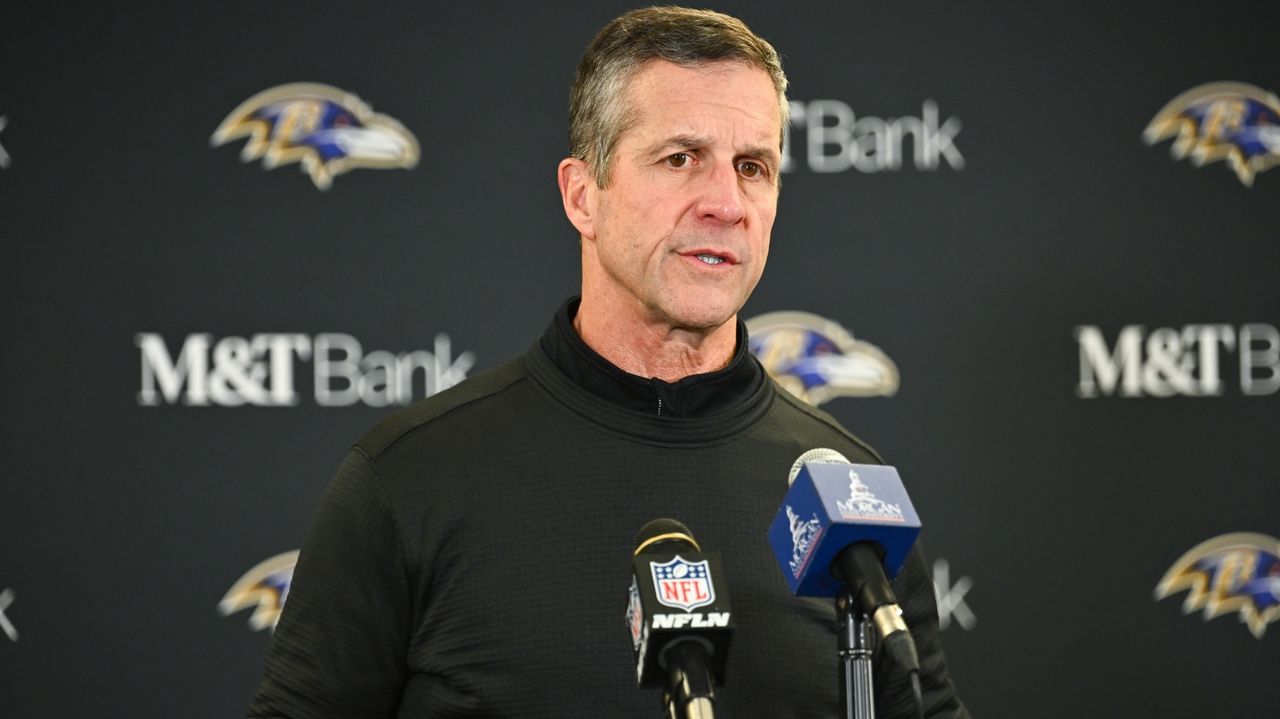 Falcons interview former Ravens coach John Harbaugh as they continue search to replace Raheem Morris