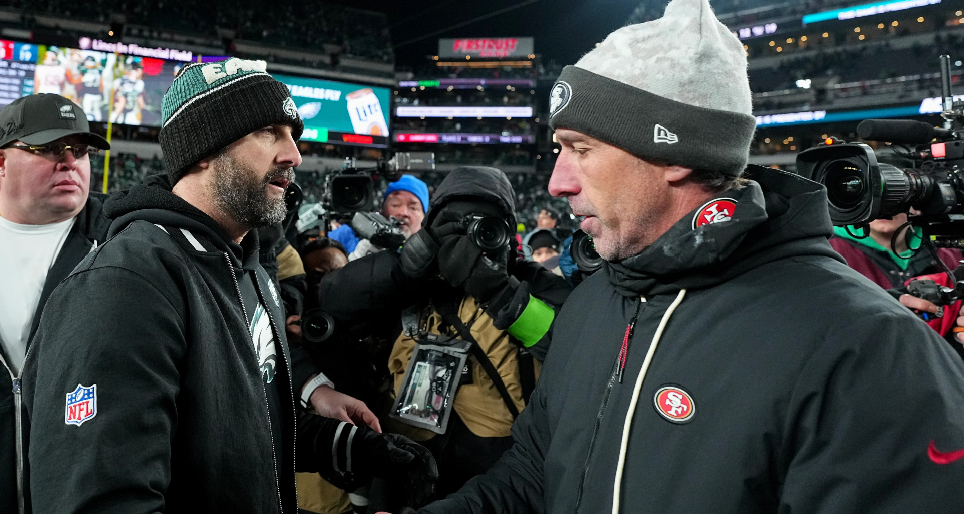 Nick Sirianni's post-game handshake and four-word message to Kyle Shanahan causes stir