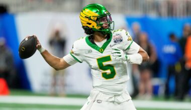 Dante Moore forgoes NFL Draft, staying at Oregon