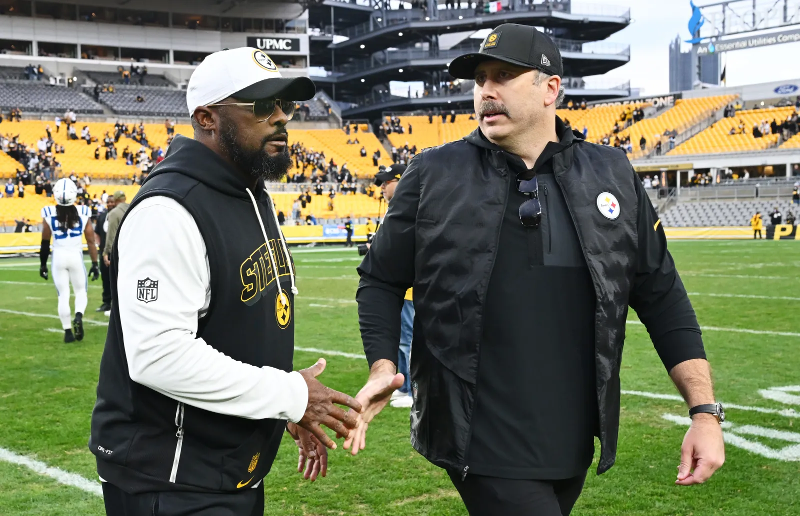 Former Steelers head coach Mike Tomlin and offensive coordinator Arthur Smith