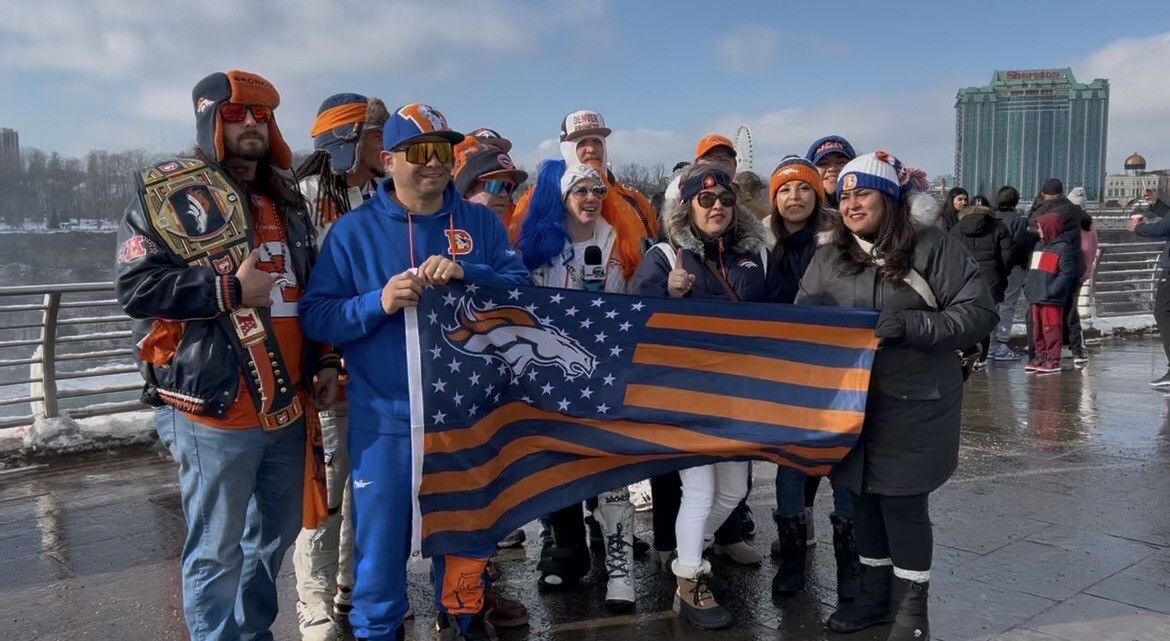 Broncos fans at Niagara Falls 
