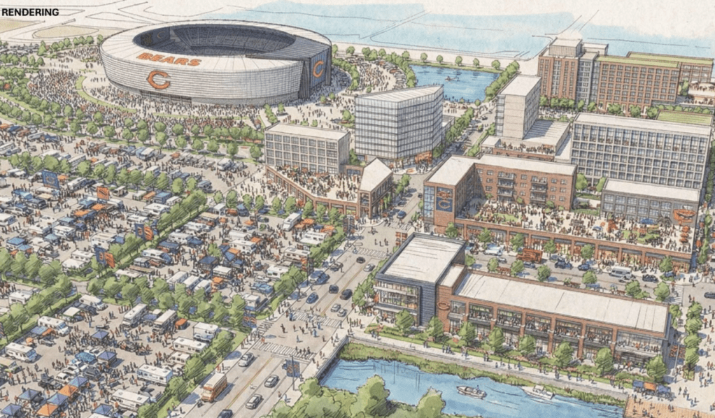 Conceptual Rendering of Bears stadium in Gary, Indiana