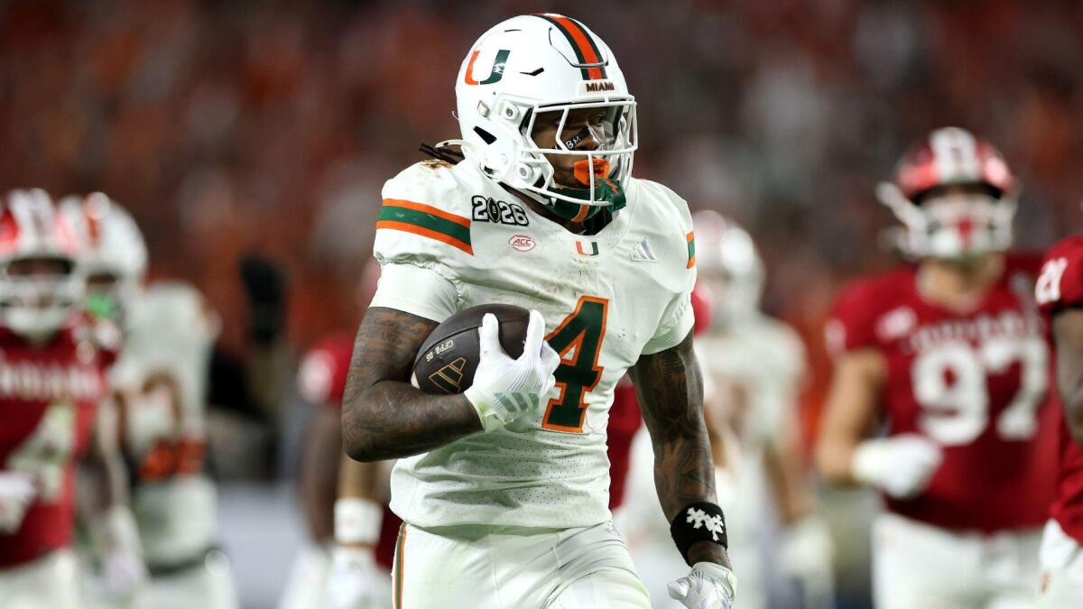 WATCH: Miami RB Mark Fletcher Jr. swings at Indiana player following CFP title game loss