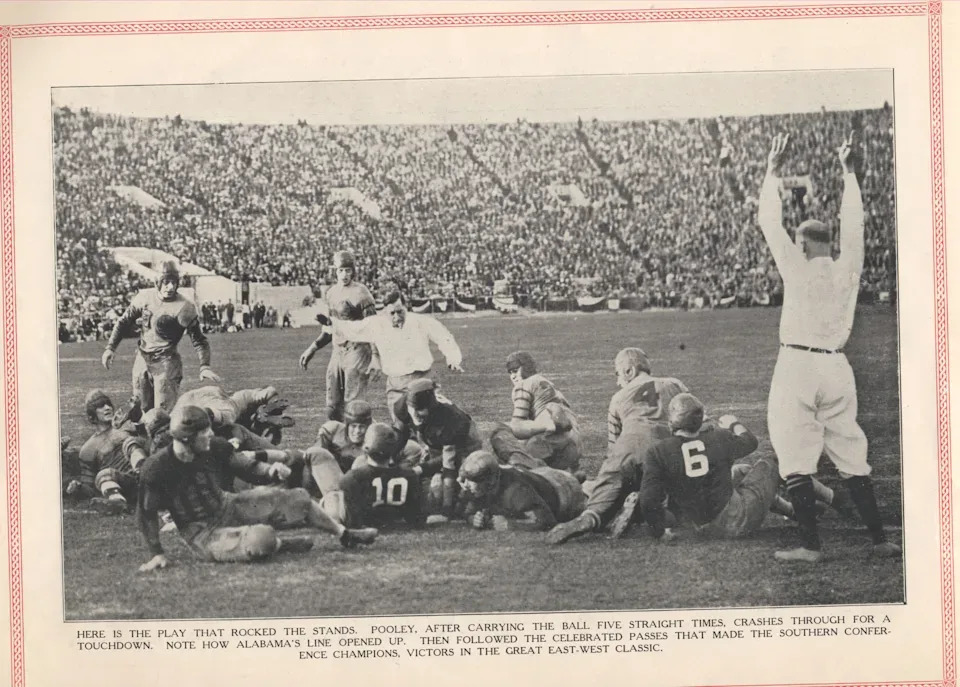 Alabama rallied to beat then undefeated Washington 20-19 to win the 1926 Rose Bowl. (Courtesy of the Paul W. Bryant Museum)