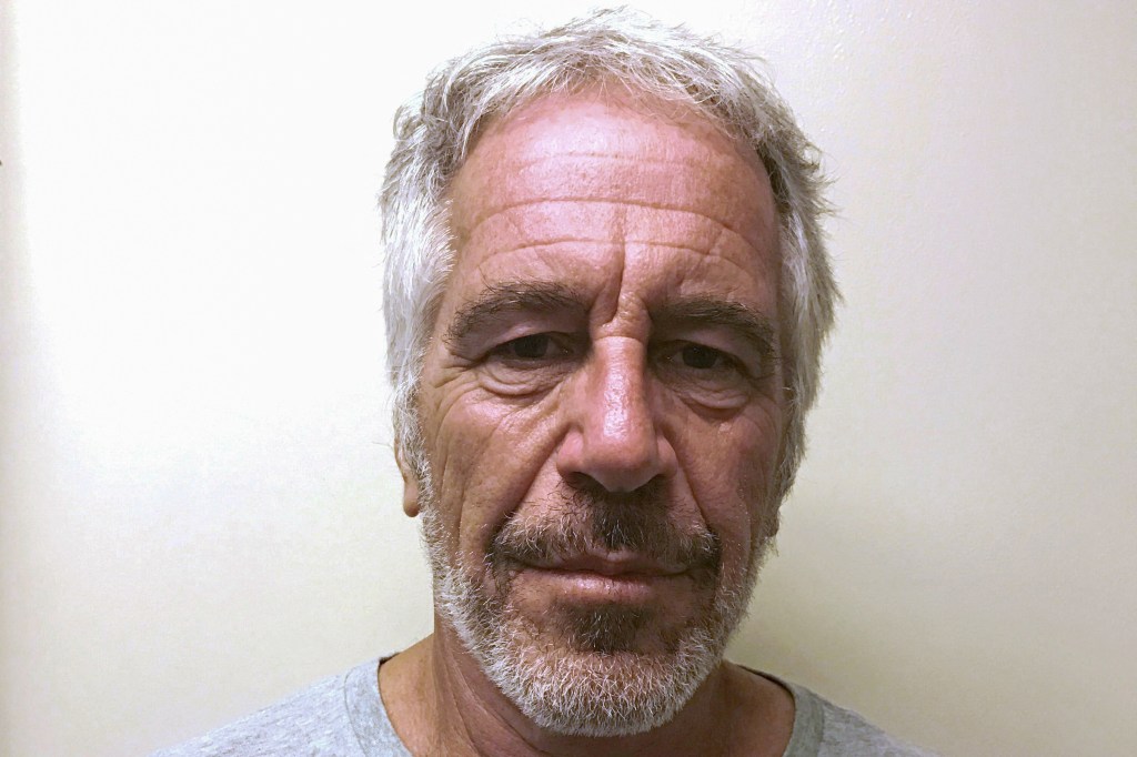 Jeffrey Epstein's mugshot from the New York State Division of Criminal Justice Services' sex offender registry.