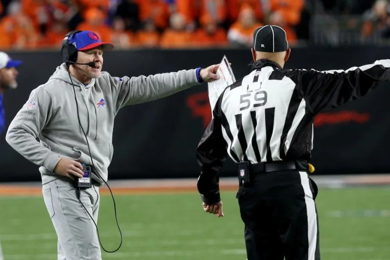 Former Buffalo Bills head coach Sean McDermott led the team to one AFC title game. File Photo by John Sommers II/UPI