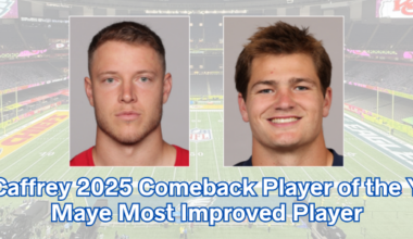 McCaffrey 2025 Comeback Player; Maye Most Improved Player