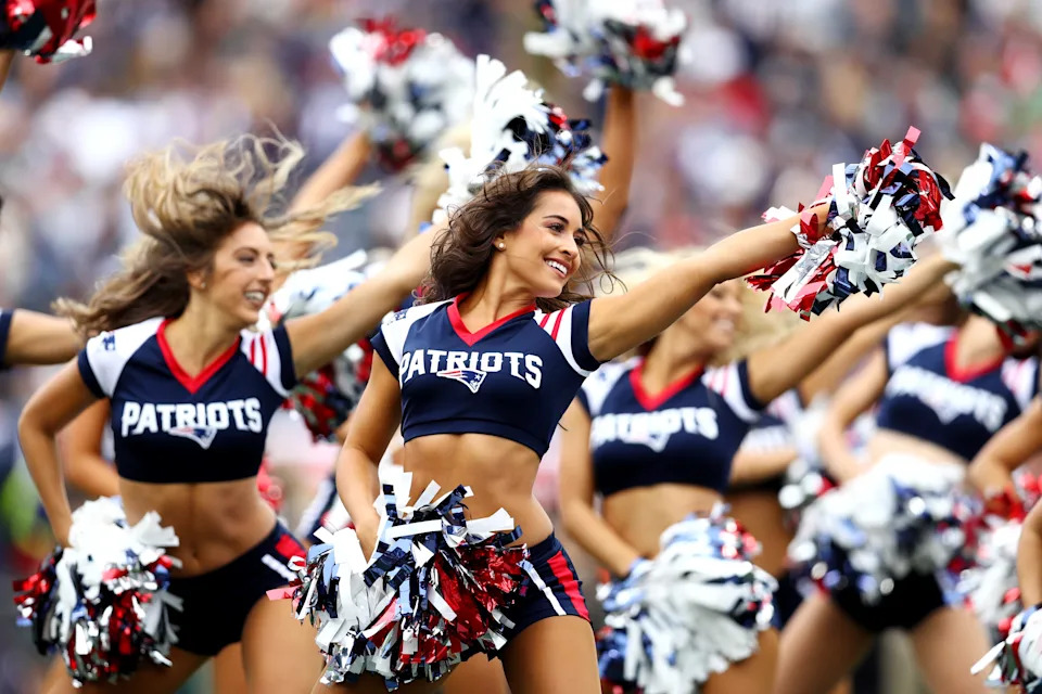 The New England Patriots cheerleaders perform.