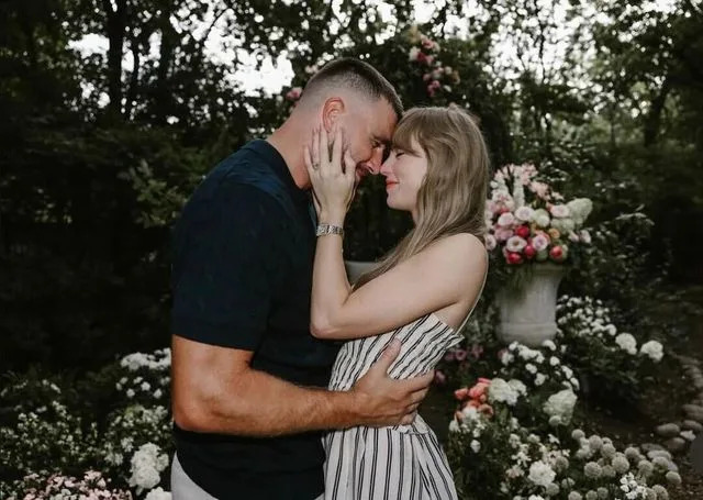 Travis Kelce and Taylor Swift's engagement portrait. Instagram/Taylor Swift