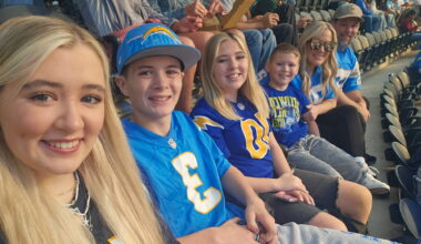 Image of the Alvernaz family at a recent San Diego Chargers game, courtesy of Dicker thre Kicker. (...