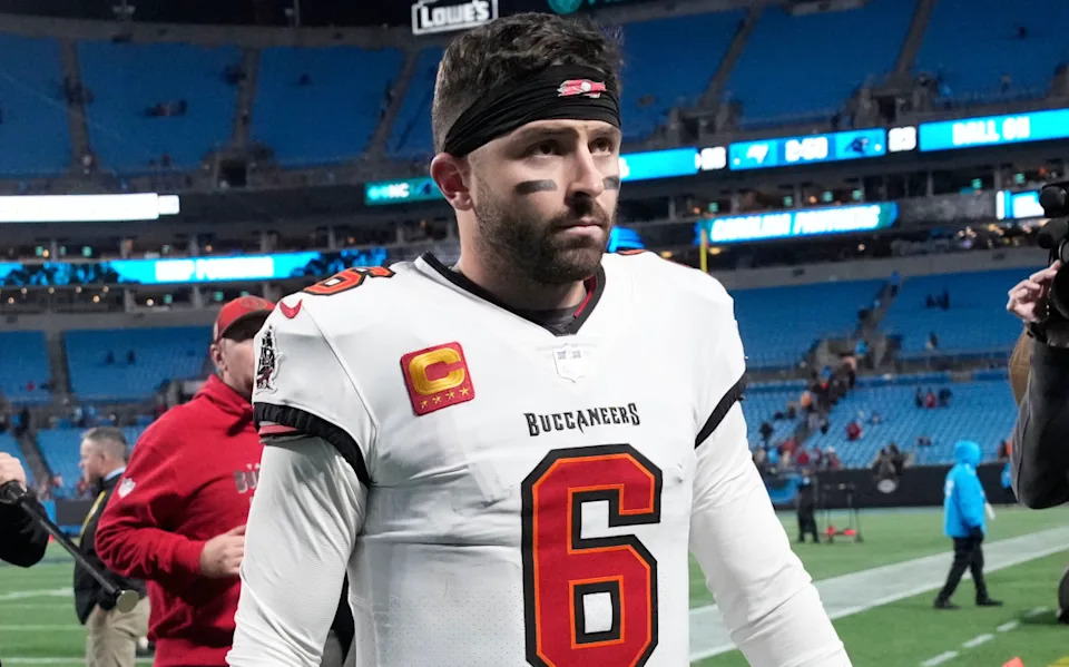 Tampa Bay Buccaneers quarterback Baker Mayfield (6) leaves the field after an NFL game.Bob Donnan-Imagn Images