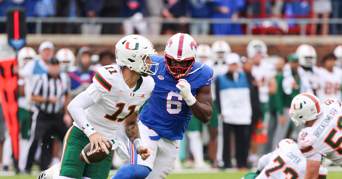 SMU DL Jeffrey M’ba declares for 2026 NFL draft after one season with Mustangs