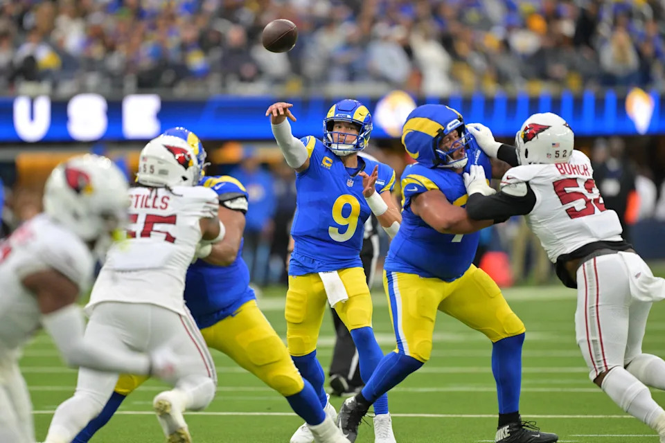 Los Angeles Rams quarterback Matthew Stafford is the favourite to win the MVP award (Imagn Images)