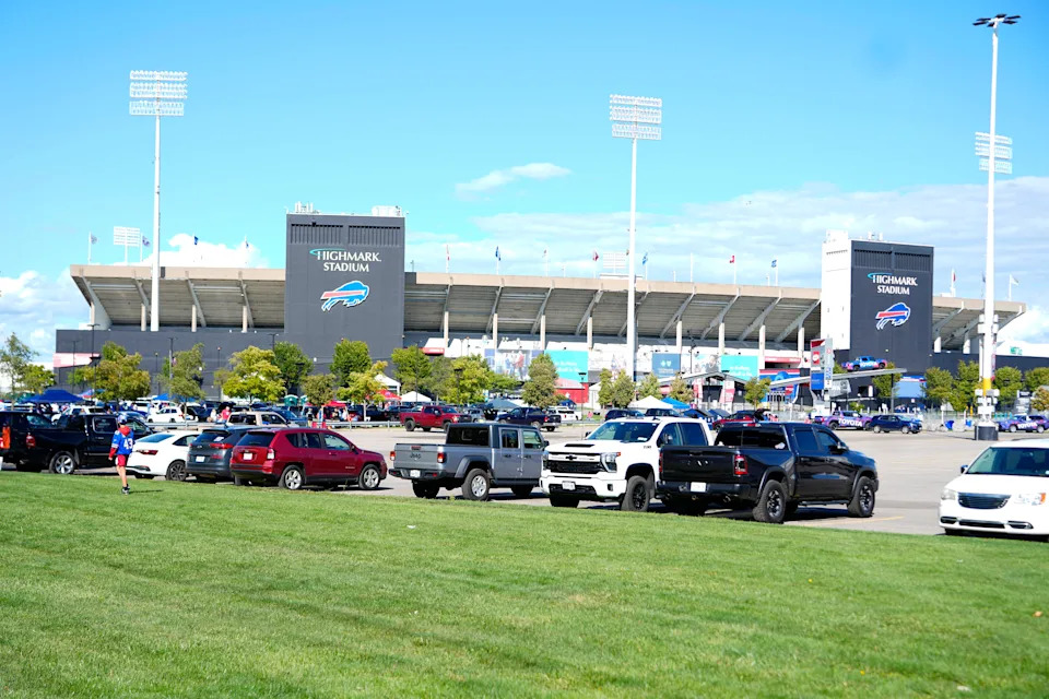 Sep 7, 2025; Orchard Park, New York, USA; General view of the stadium prior to the game between Buffalo Bills and Baltimore Ravens at Highmark Stadium. Mandatory Credit: Gregory Fisher-Imagn Images